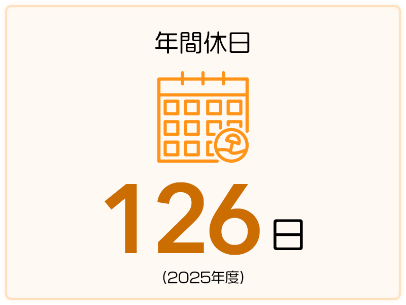 年間休日 126日（2025年度）