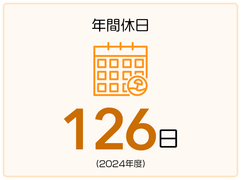 年間休日 126日（2024年度）